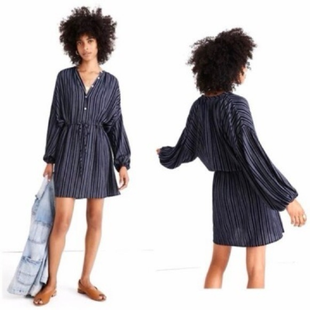 Christy Dawn x madewell Bonnie mini dress navy stripe xxl